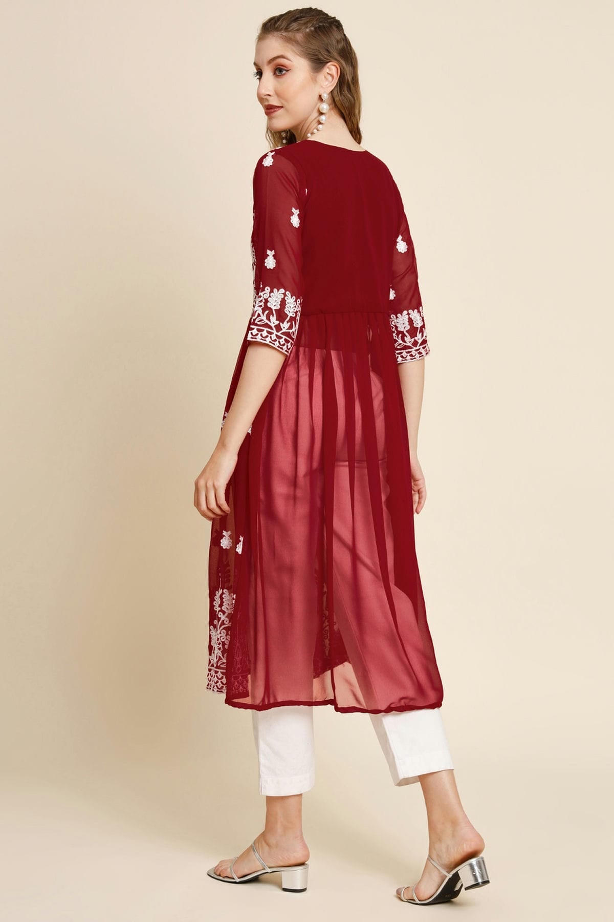 Maroon Colour Georgette Kurti VSKR1111259