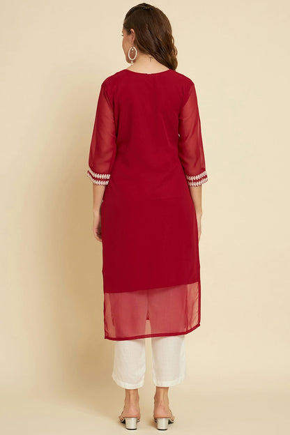 Maroon Colour Georgette Kurti VSKR1111264