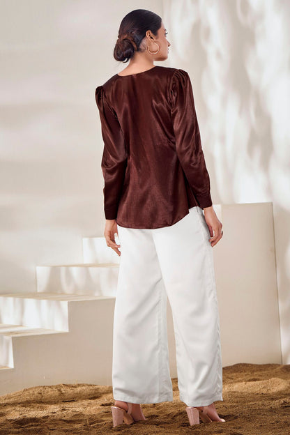 Maroon Colour Hand Work Pure Gaji Silk Top VSTP1080908