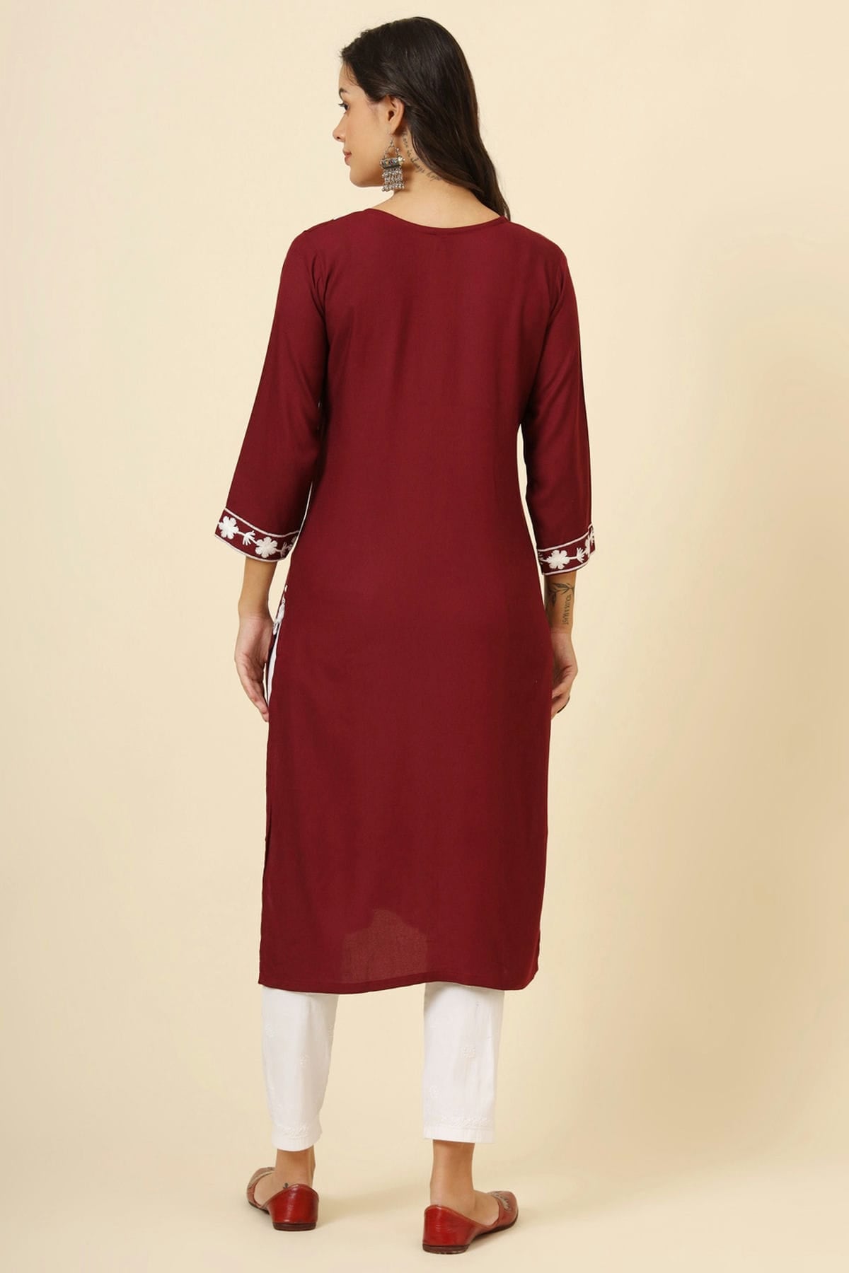 Maroon Colour Liva Rayon Kurti VSKR1111254