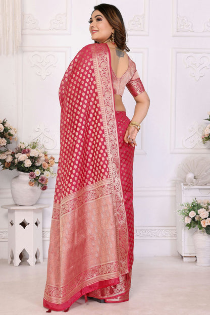 Maroon Colour Organza Traditional Saree