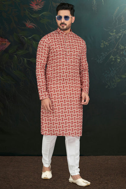 Maroon Colour Rayon Kurta Pajama VSKP1040486
