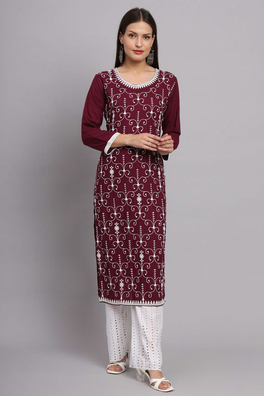 Maroon Colour Rayon Kurti