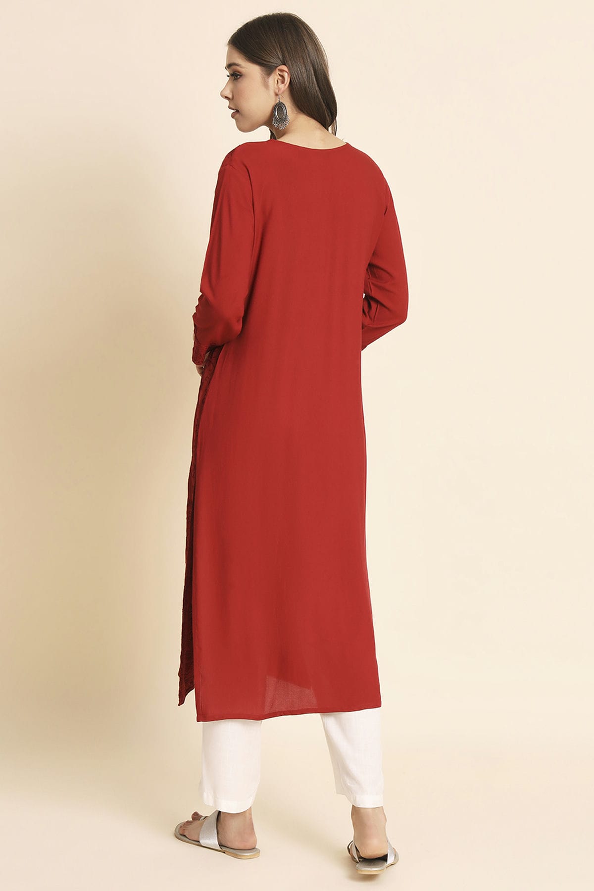 Maroon Colour Rayon Kurti VSKR1111105