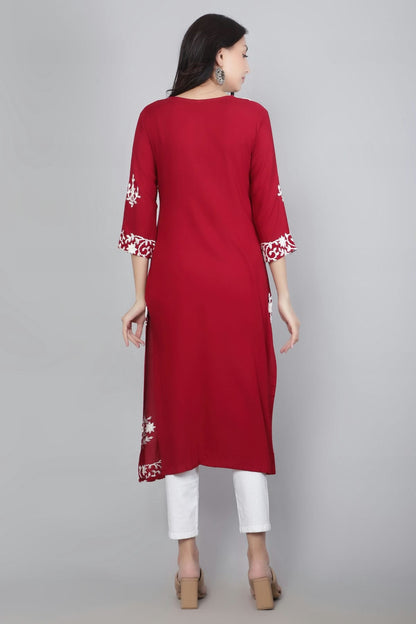 Maroon Colour Rayon Kurti VSKR1111120