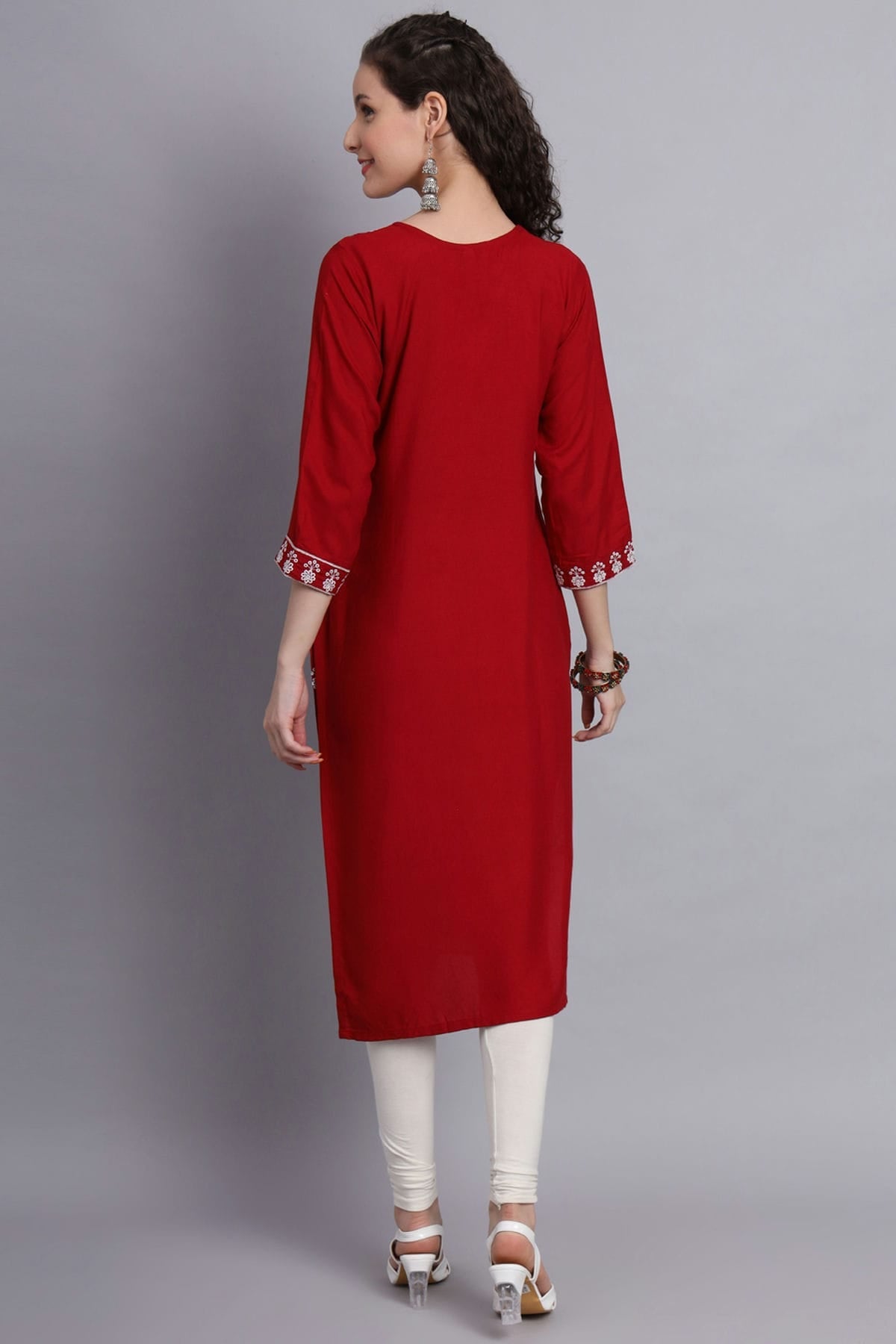 Maroon Colour Rayon Kurti VSKR1111142