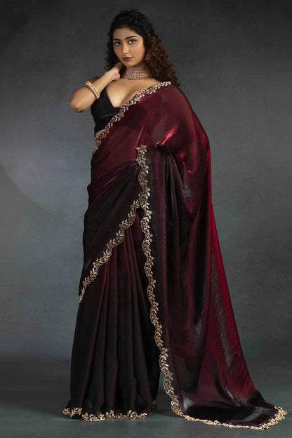 Maroon Colour Satin Silk Designer Saree VSSD1122001
