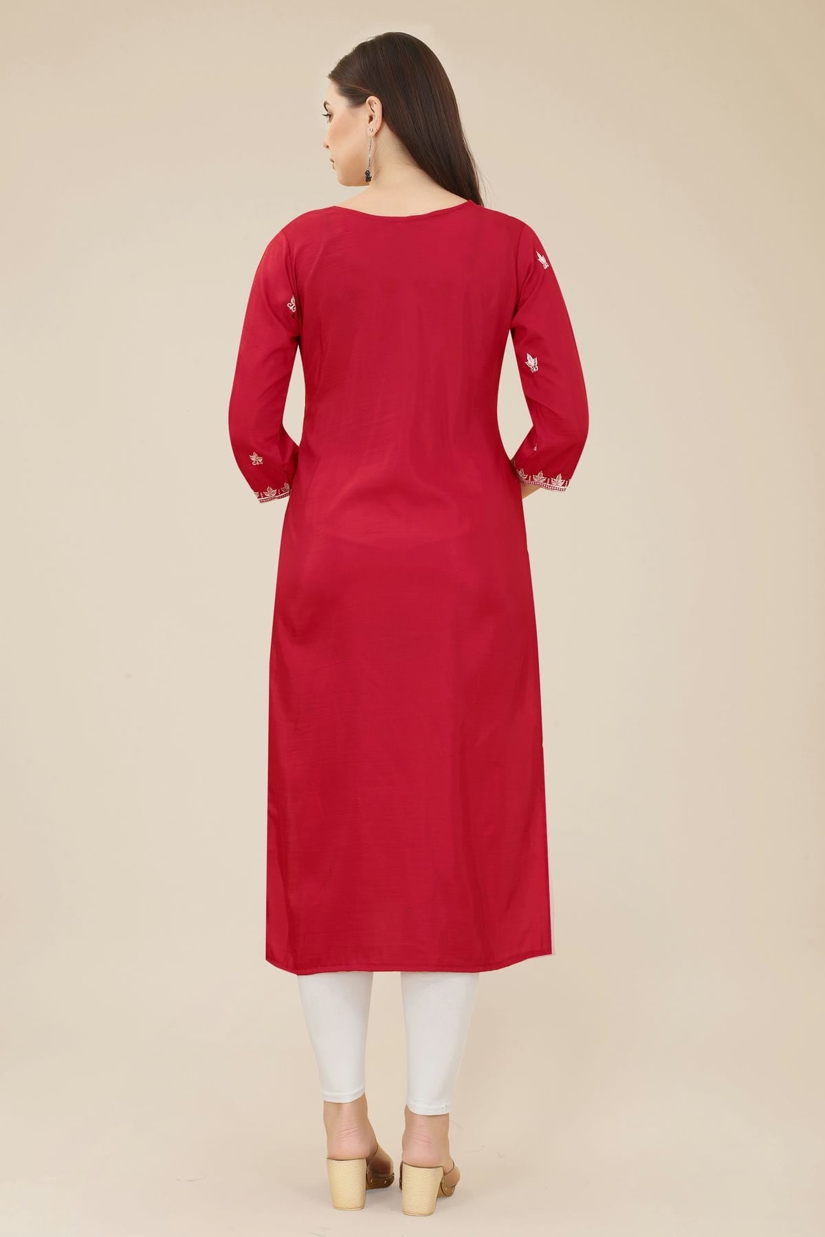 Maroon Colour Shiny Silk Kurti VSKR1111002