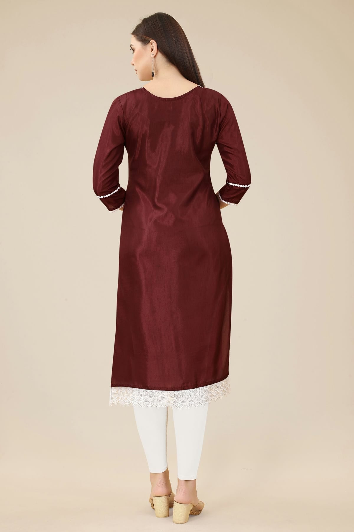 Maroon Colour Soft Silk Kurti VSKR1111019