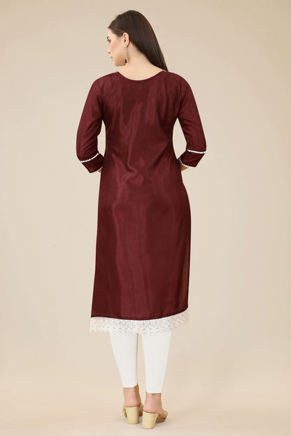 Maroon Colour Soft Silk Kurti VSKR1111019