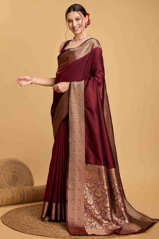 Maroon Colour Soft Silk Traditional Saree VSSD1112825
