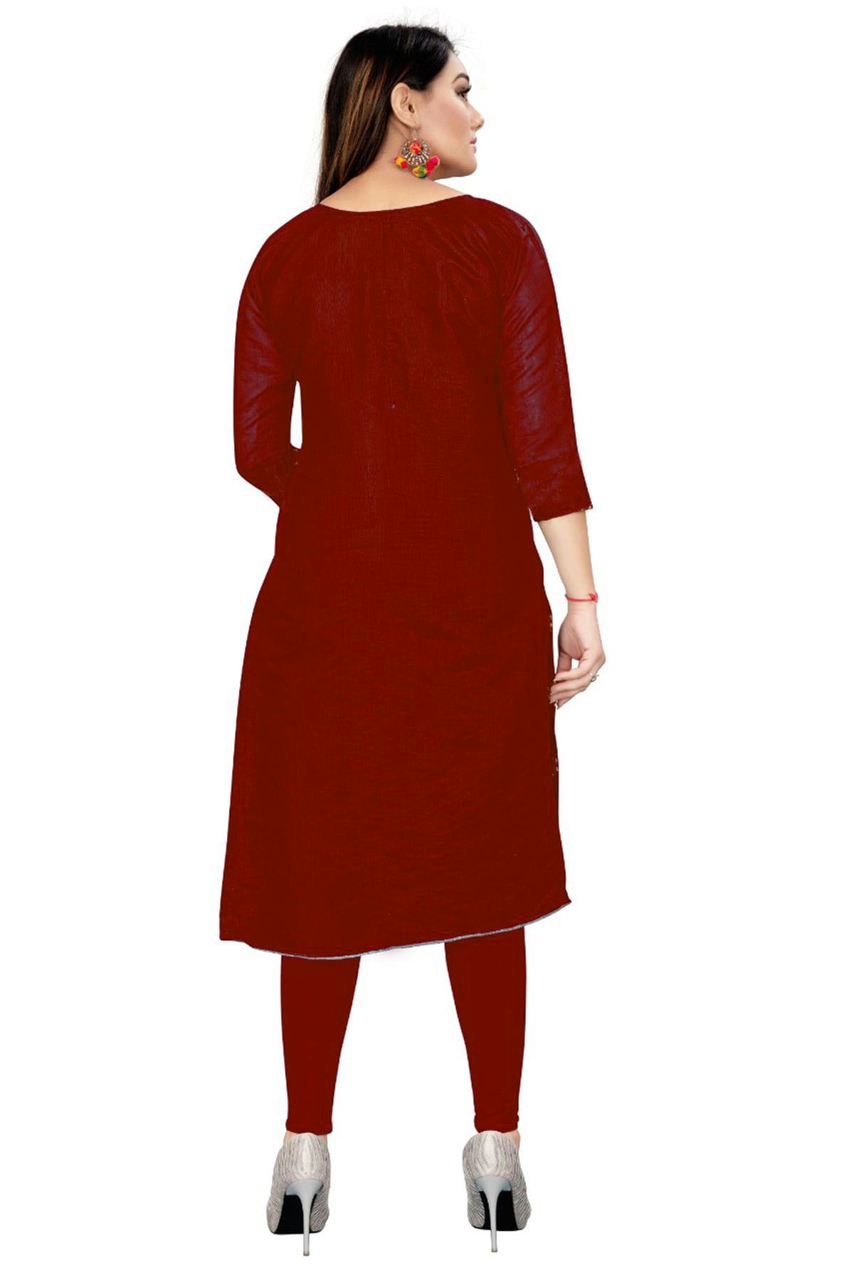 Maroon Colour Unstitched Chanderi Straight Suit VSUS1160734