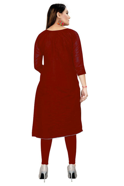 Maroon Colour Unstitched Chanderi Straight Suit VSUS1160734