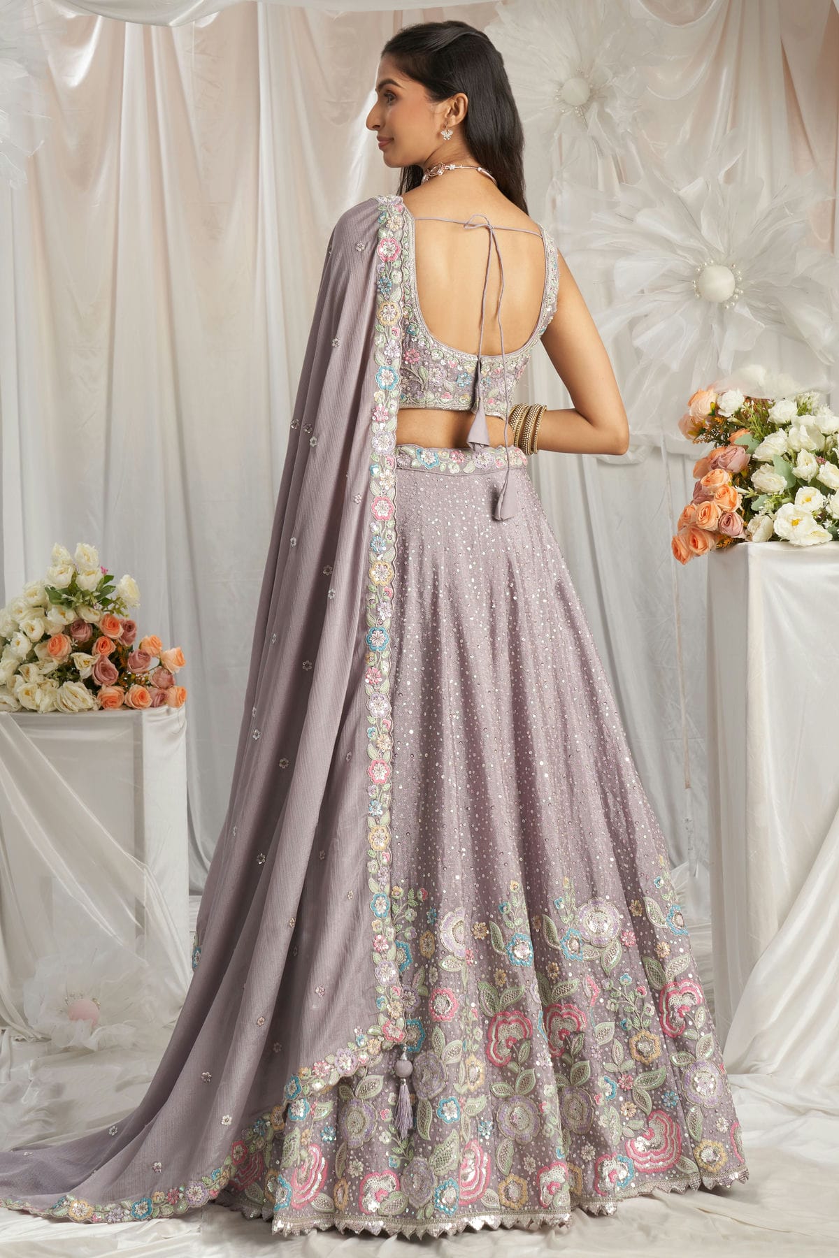 Mauve Colour Chiffon Embroidery Lehenga Choli VSLC1111350