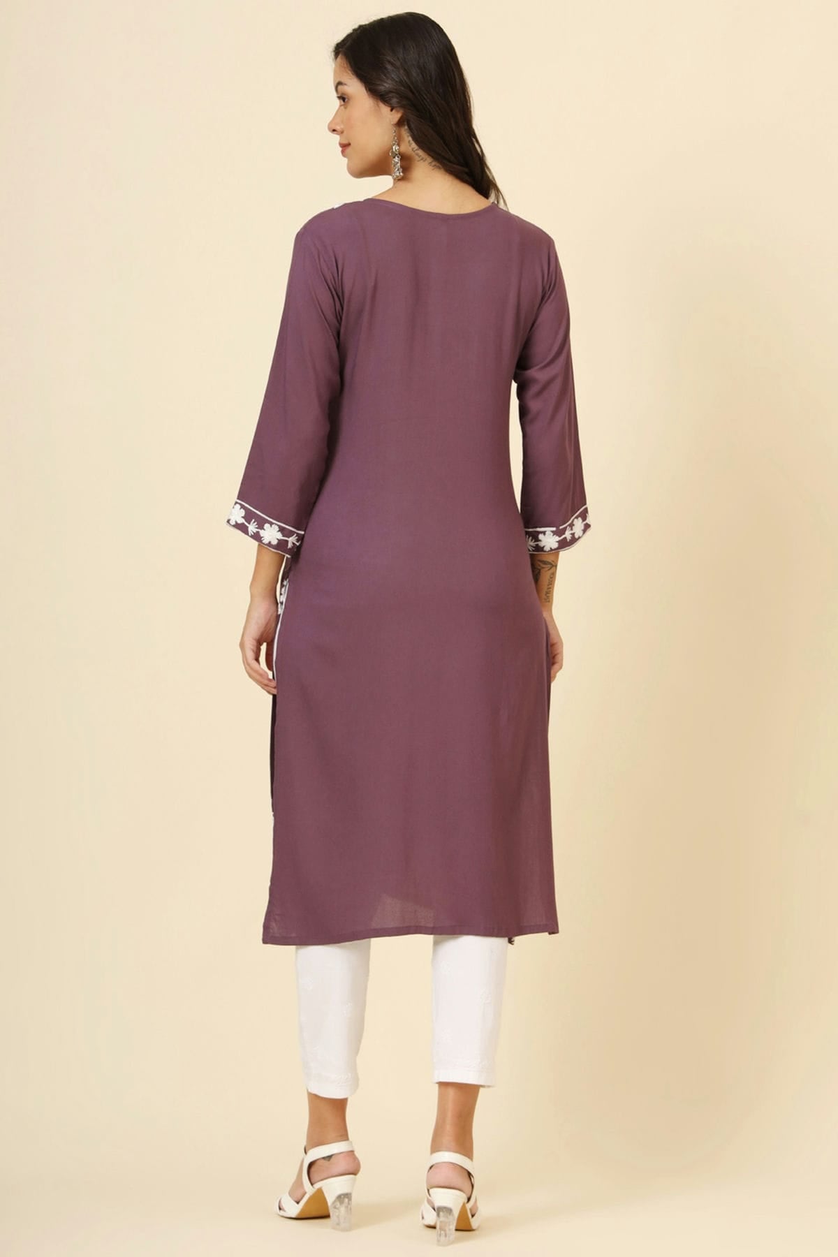 Mauve Colour Liva Rayon Kurti VSKR1111251