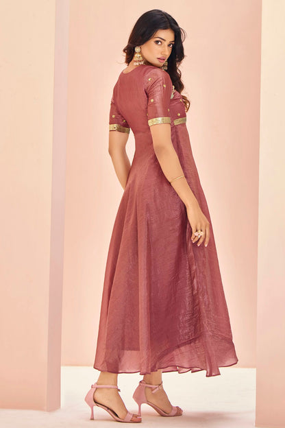 Mauve Colour Organza Indo Western Dress VSTP1080928