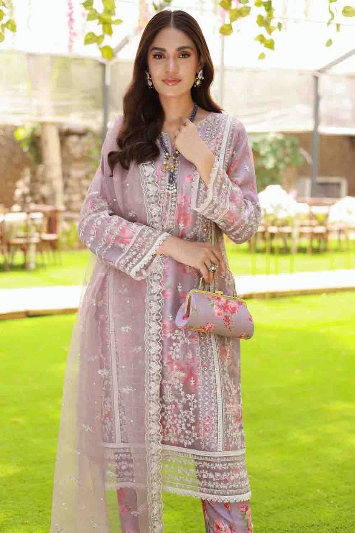 Mauve Colour Organza Silk Pakistani Suit VSSM1140898