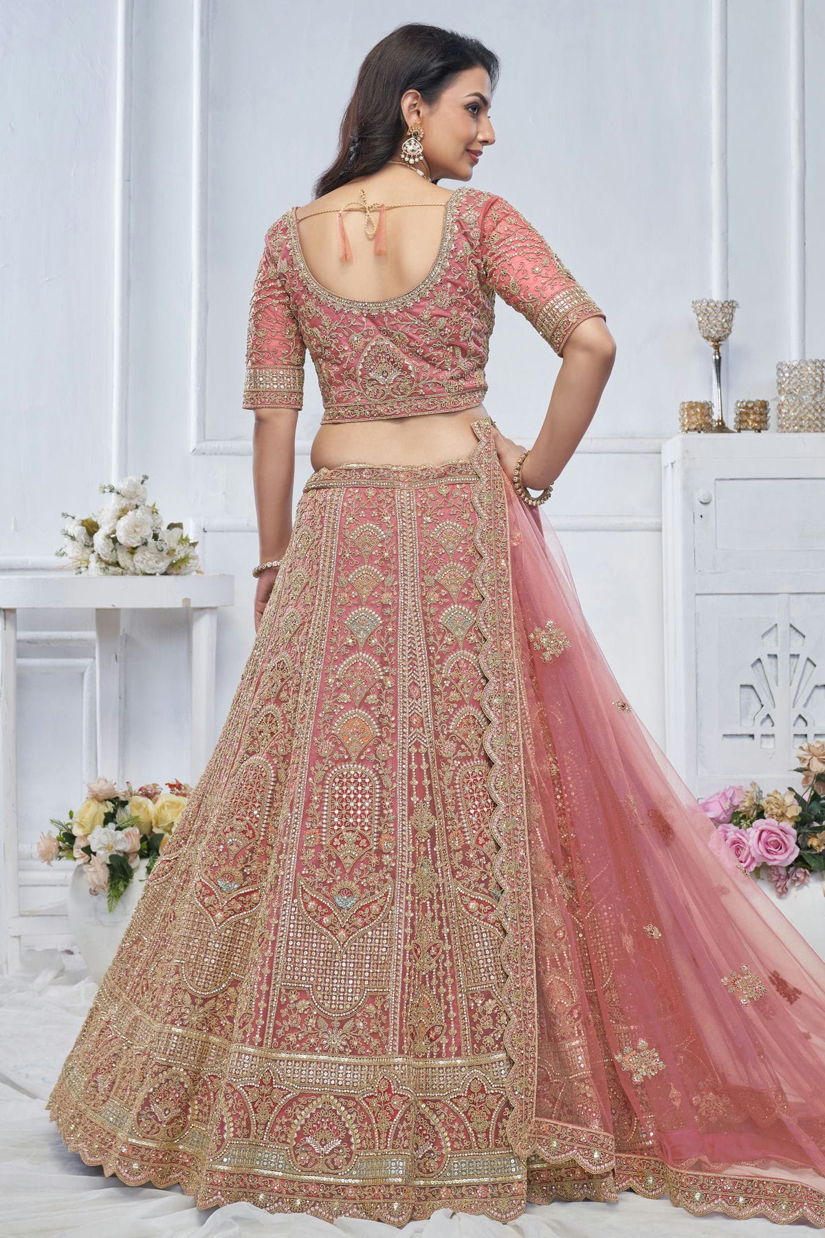 Mauve Colour Soft Net Embroidery Lehenga Choli VSLC1111370