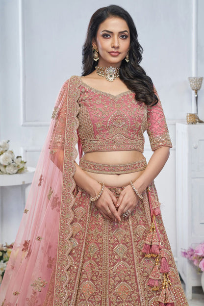 Mauve Colour Soft Net Embroidery Lehenga Choli VSLC1111370