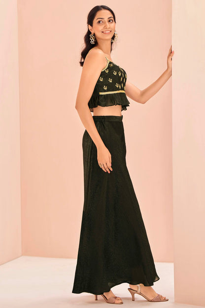 Mehendi Green Colour Art Silk Indo Western Dress VSTP1080932