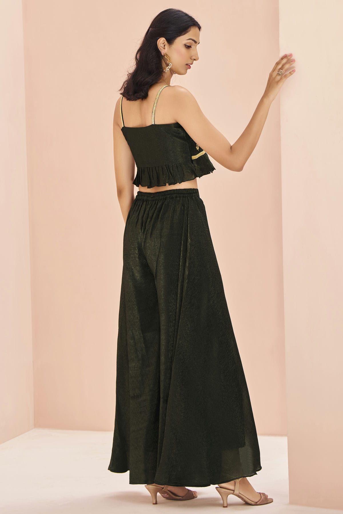 Mehendi Green Colour Art Silk Indo Western Dress VSTP1080932