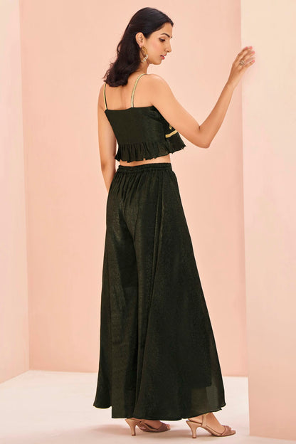 Mehendi Green Colour Art Silk Indo Western Dress VSTP1080932