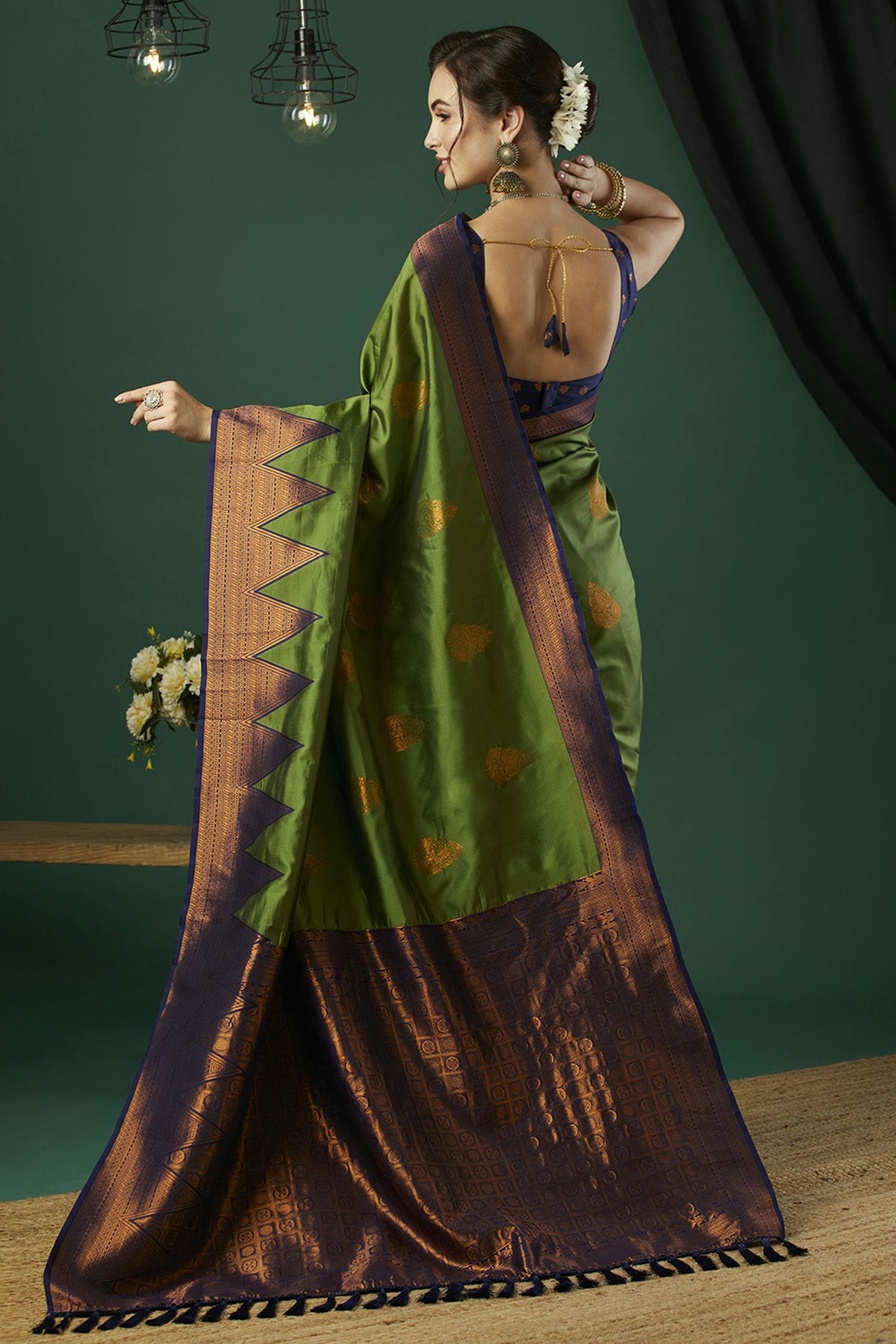 Mehendi Green Colour Banarasi Silk Traditional Saree VSSD1111875
