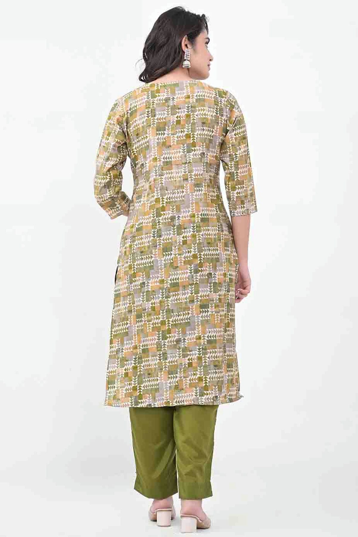 Mehendi Green Colour Silk Stitched Pant Style Suit VSSS1140731