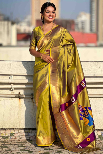 Mehendi Green Colour Soft Silk Traditional Saree VSSD1113015