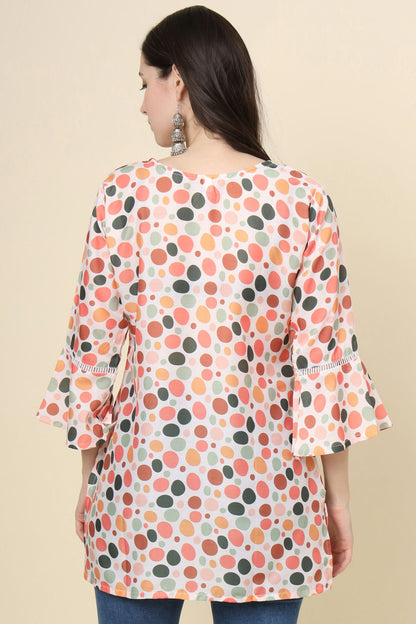 Multi Colour Cotton Printed Work Readymade Top VSTP1110794