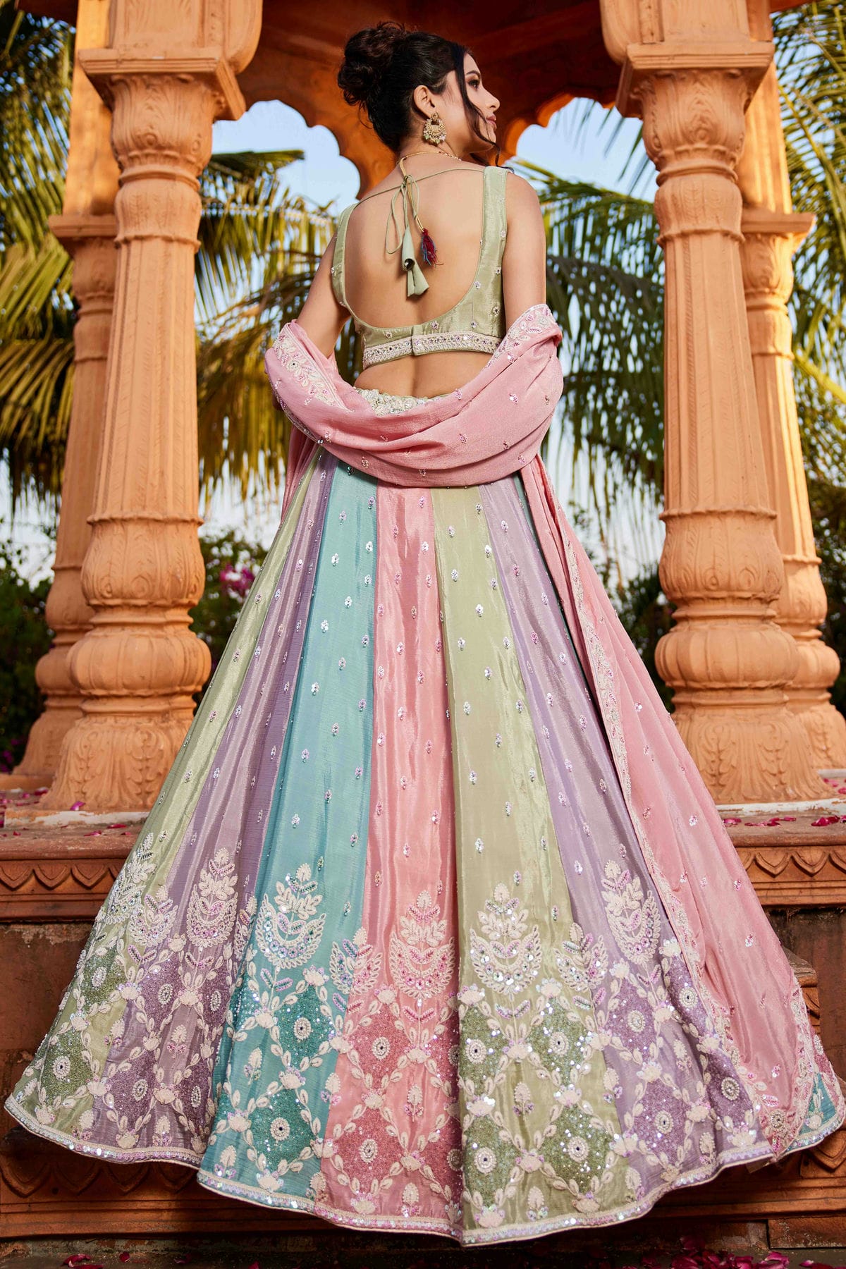 Multicolour Chiffon Lehenga Choli VSLC1113177