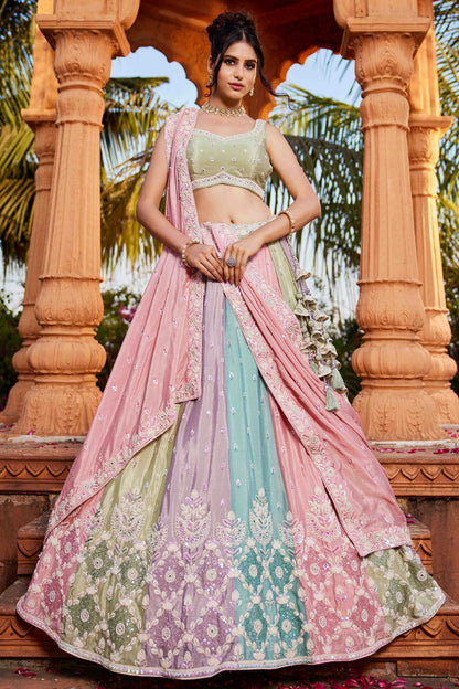 Multicolour Chiffon Lehenga Choli VSLC1113177