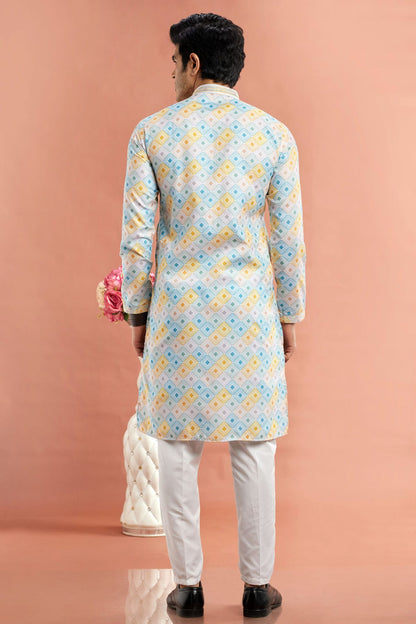 Multicolour Cotton Thread Work Kurta Pajama VSKP1230178