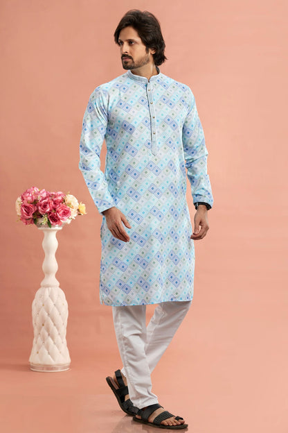 Multicolour Cotton Thread Work Kurta Pajama