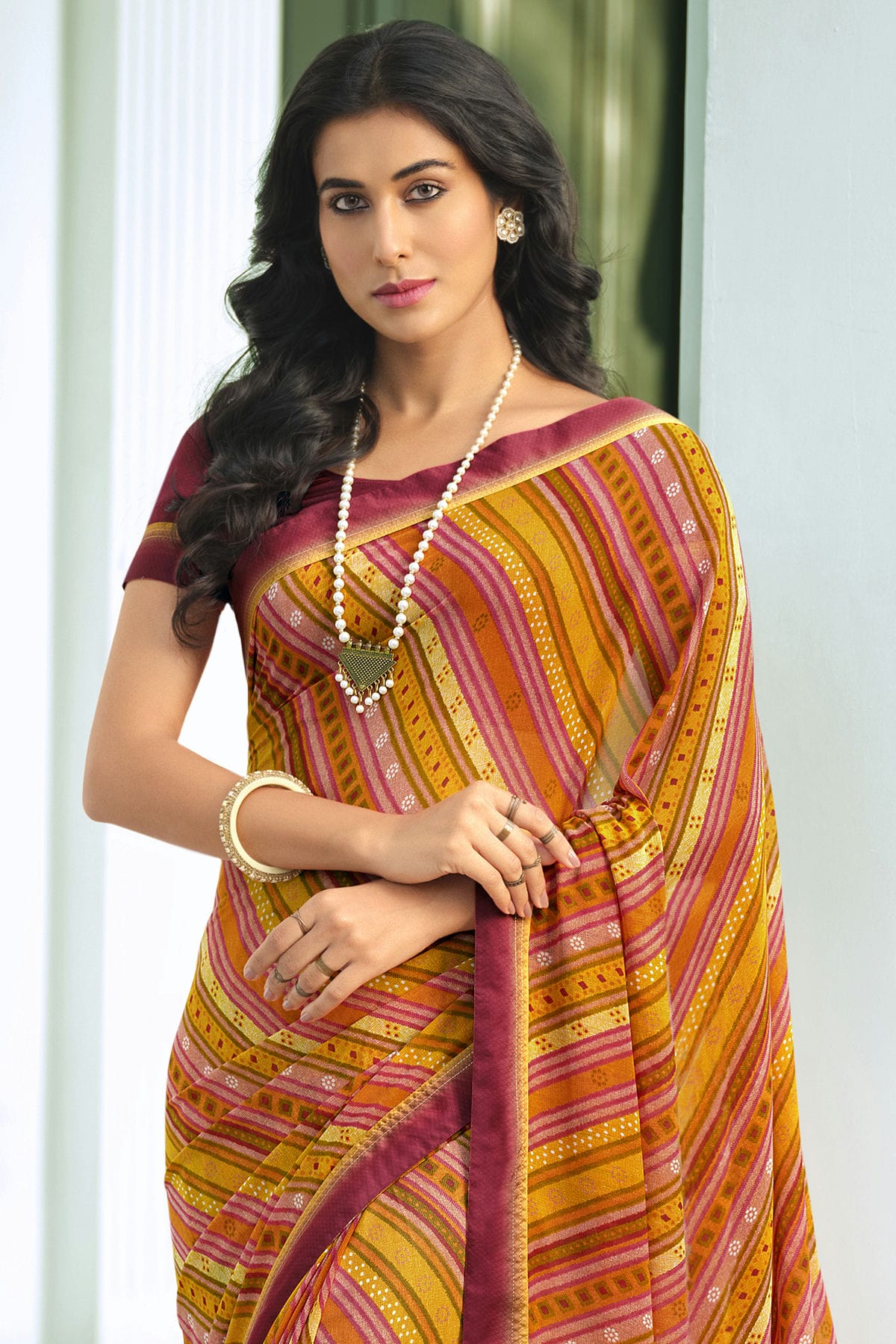 Multicolour Georgette Printed Saree VSSD1180052