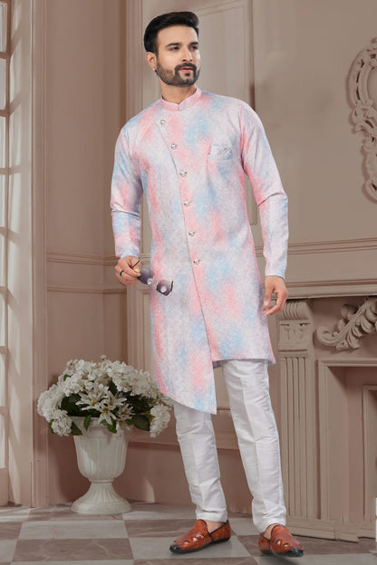 Multicolour Silk Dupion Sherwani