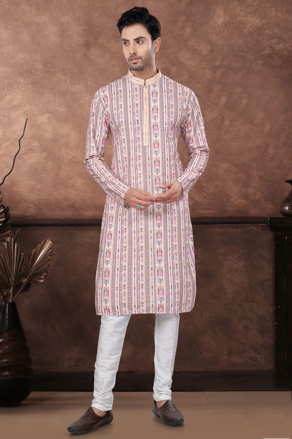Multicolour Soft Rayon Kurta Pajama