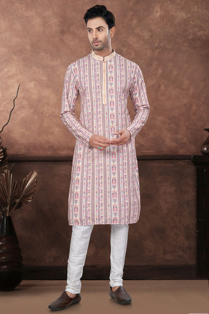 Multicolour Soft Rayon Kurta Pajama