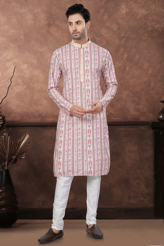 Multicolour Soft Rayon Kurta Pajama