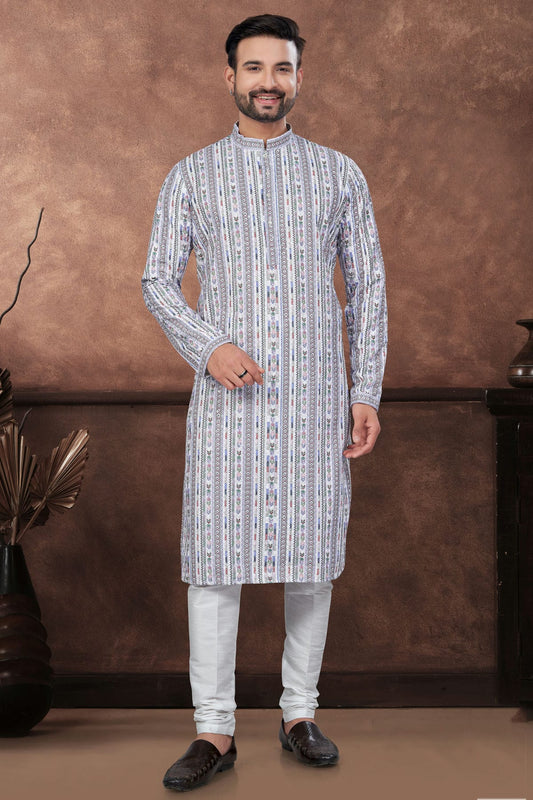 Multicolour Soft Rayon Kurta Pajama