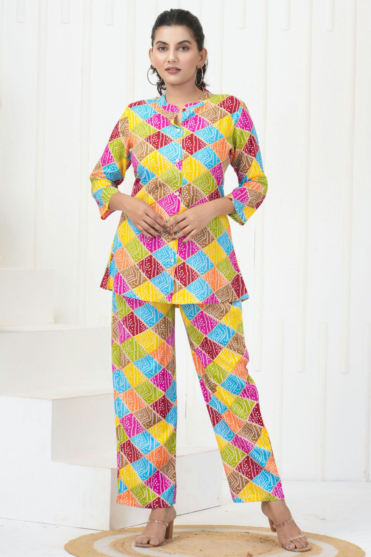 Multicolour Stitched Rayon Co Ord Set VSTP1112407