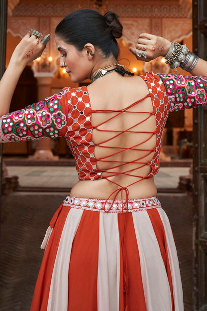 Multicolour Viscose Rayon Navratri Lehenga VSLC1150246