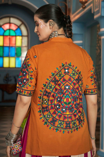 Multicolour Viscose Rayon Navratri Lehenga VSLC1150251