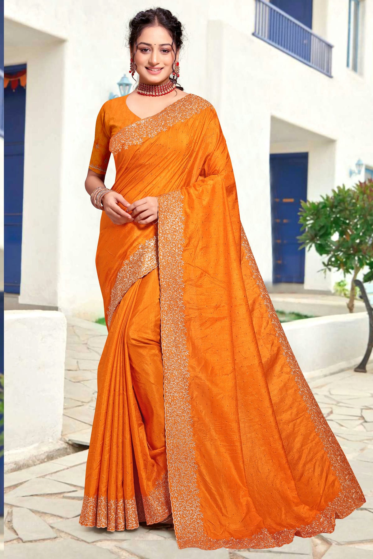Mustard Colour Art Silk Designer Saree