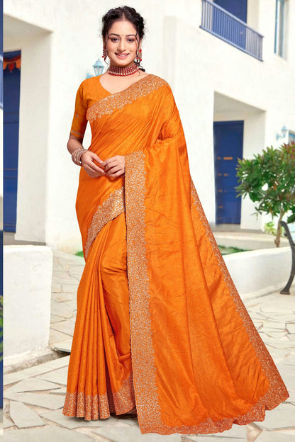 Mustard Colour Art Silk Designer Saree