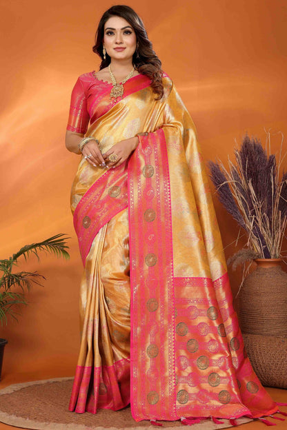 Mustard Colour Banarasi Tissue Silk Traditional Saree VSSD1113095