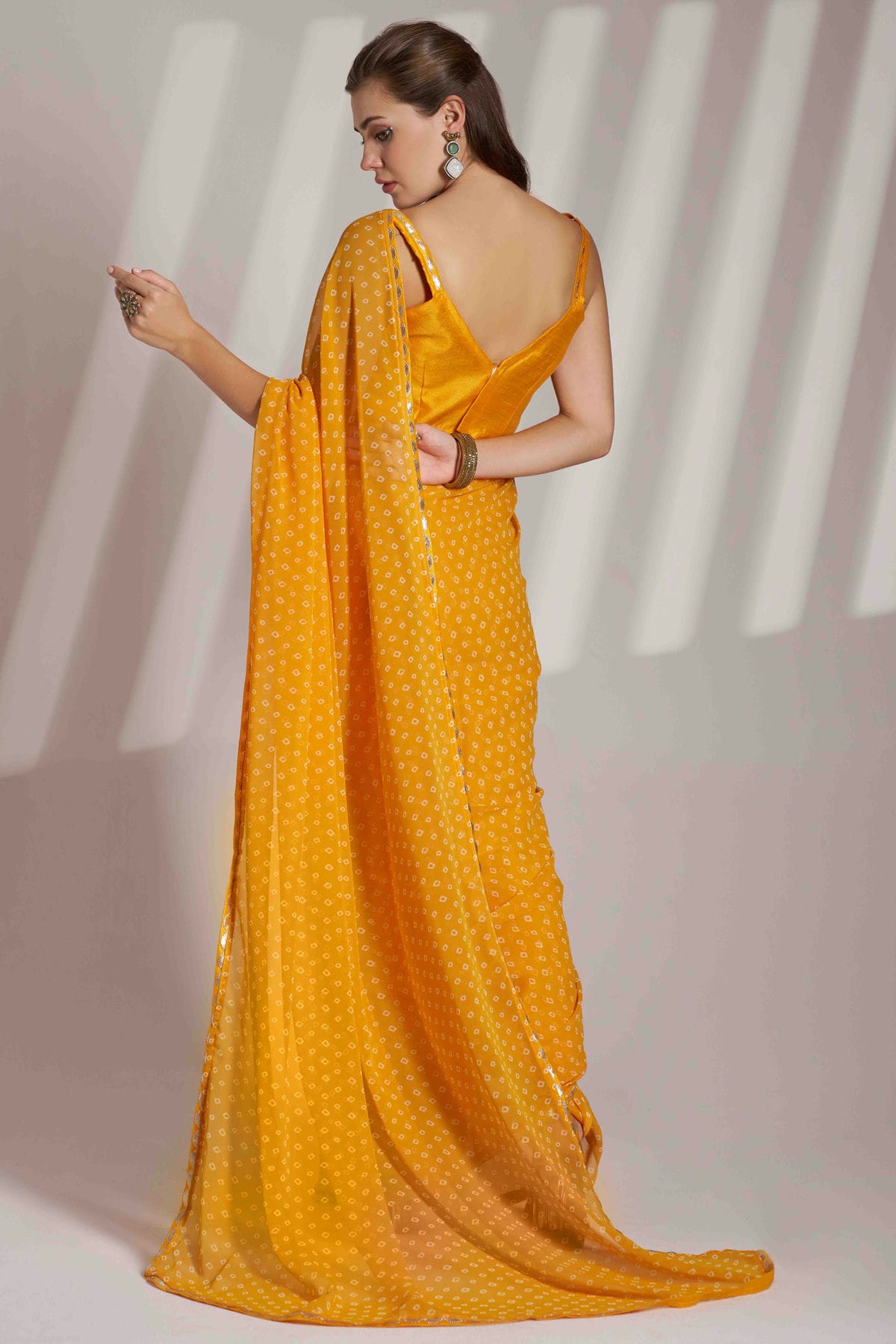 Mustard Colour Georgette Printed Saree VSSD1112838