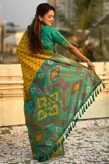 Mustard Colour Patola Silk Traditional Saree