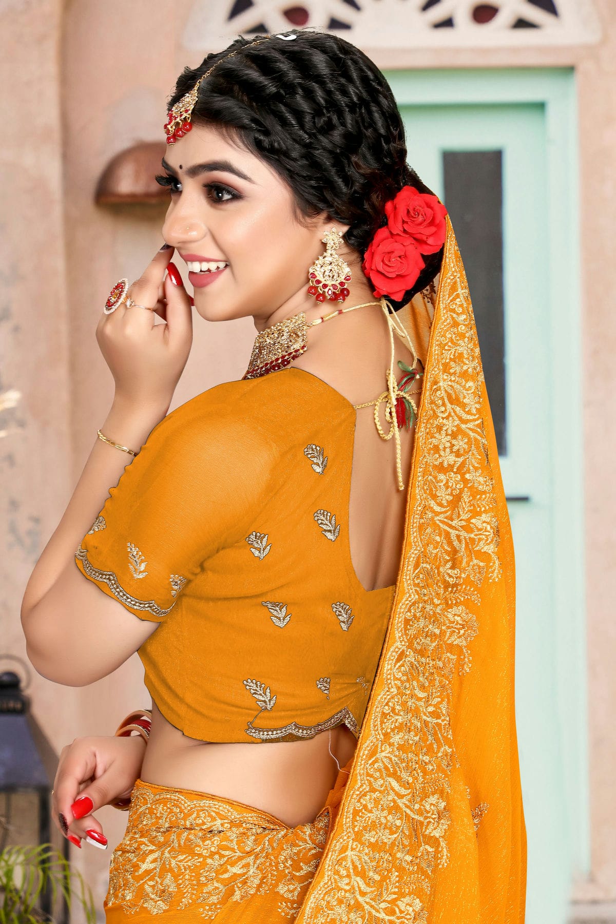 Mustard Colour Silk Designer Saree VSLC1121346