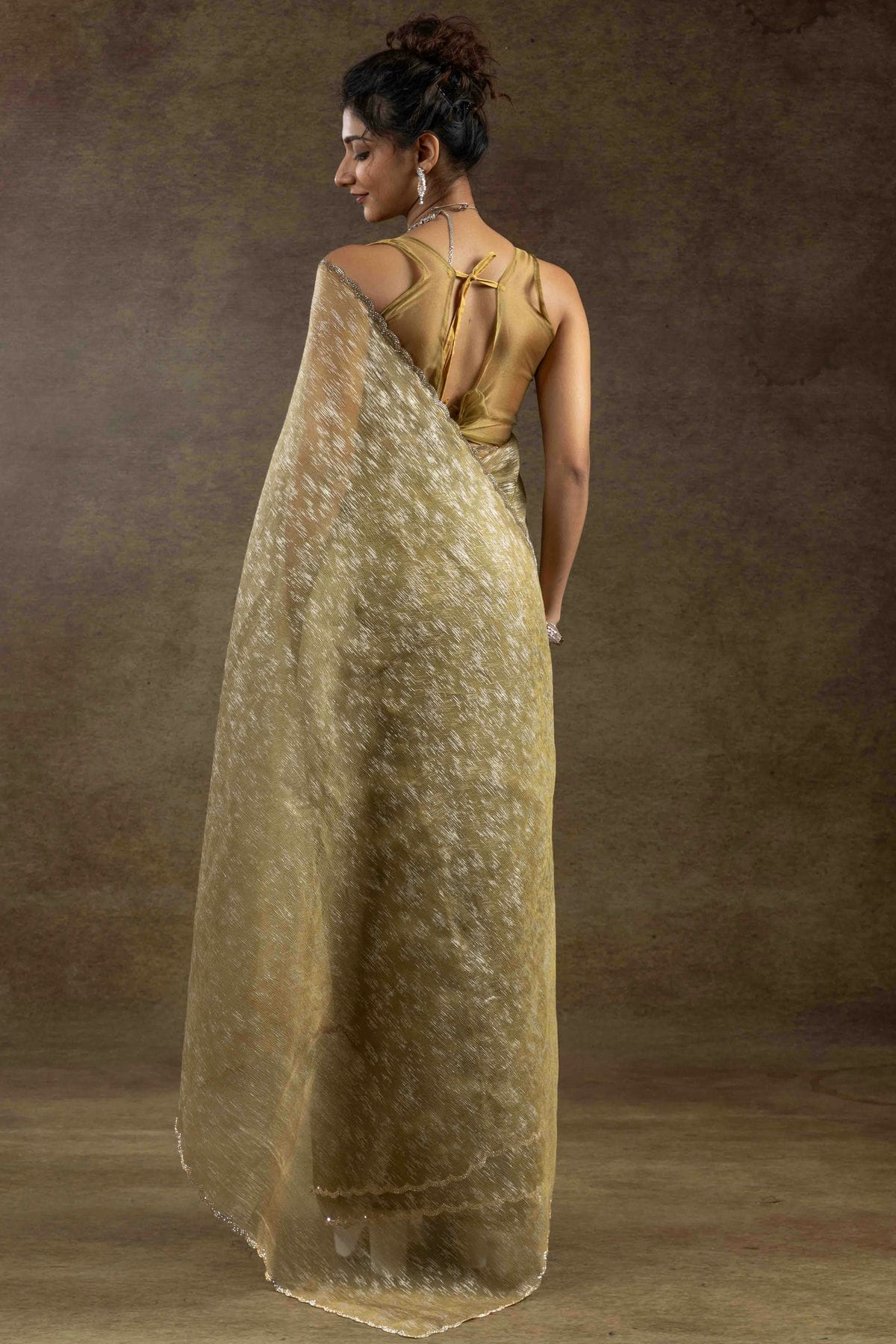 Mustard Colour Tissue Silk Ready To Wear Saree VSSD1122040